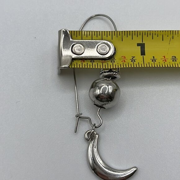 Silver-tone Drop Earrings with Beads and Silver-tone Large Moon Charms - Picture 12 of 12